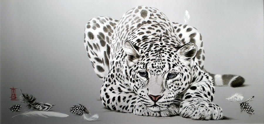 Snow Leopard Painting by Alina Oseeva