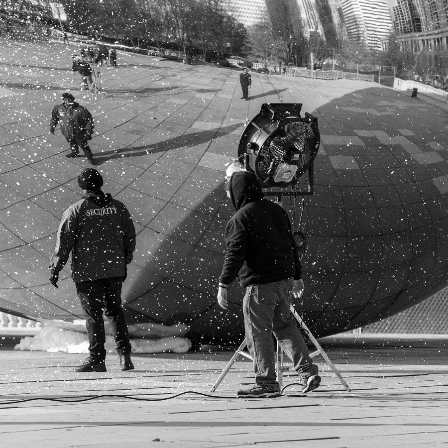 Chicago Photograph - Snow Machine At The Bean by Keith Yearman