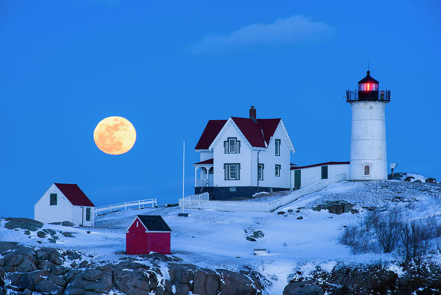 Winter Photograph - Snow Moon by Michael Blanchette Photography