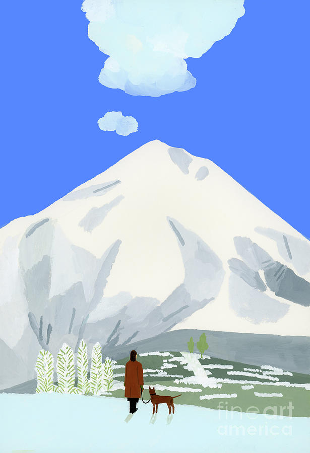 Mountain Painting - Snow Mountain by Hiroyuki Izutsu