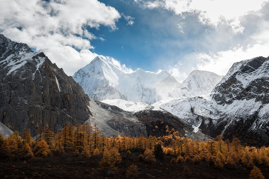Snow Mountain In Yading National Park Photograph by Coolbiere Photograph