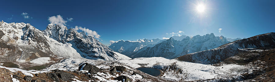 Snow Mountain Sunburst Himalaya Photograph by Fotovoyager