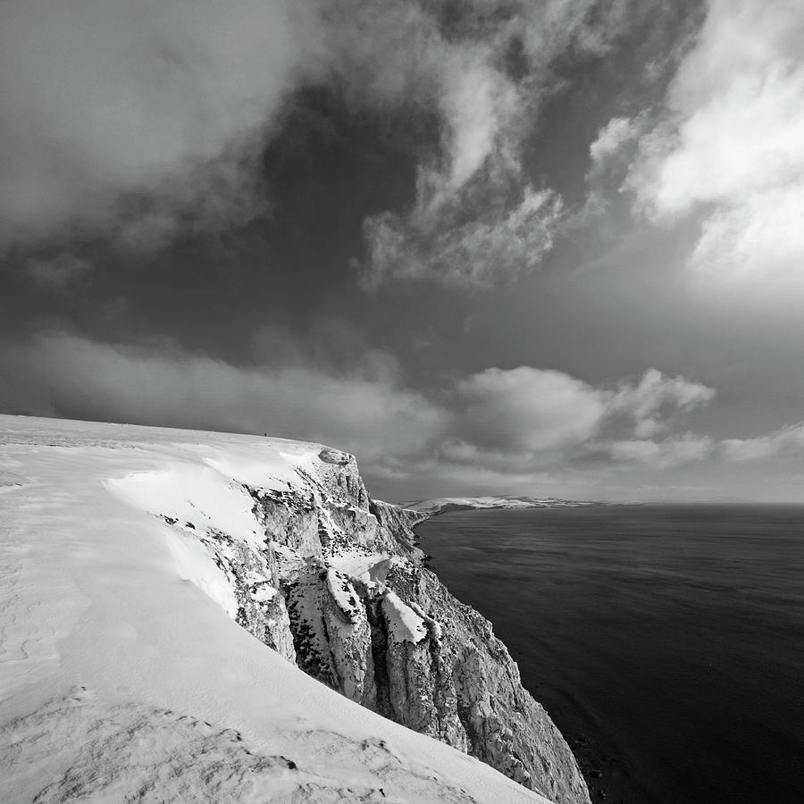 Snow On Highdown, Freshwater, Isle Of Photograph by S0ulsurfing - Jason Swain