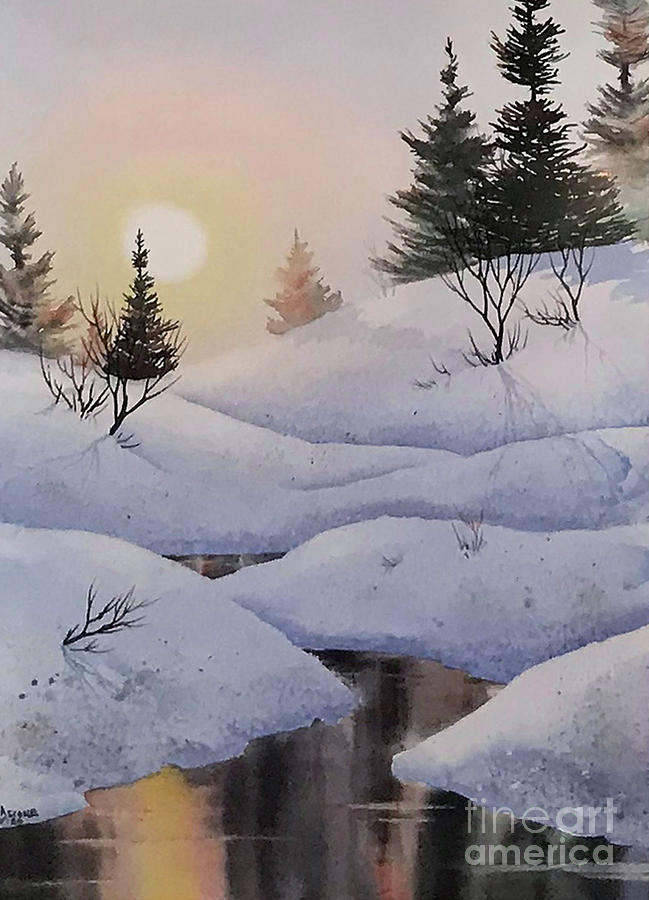 Snow Scene 1986 Painting by Teresa Ascone