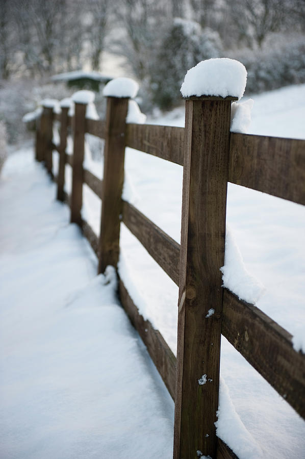 Snow topped Fence  Photograph by Helen Jackson