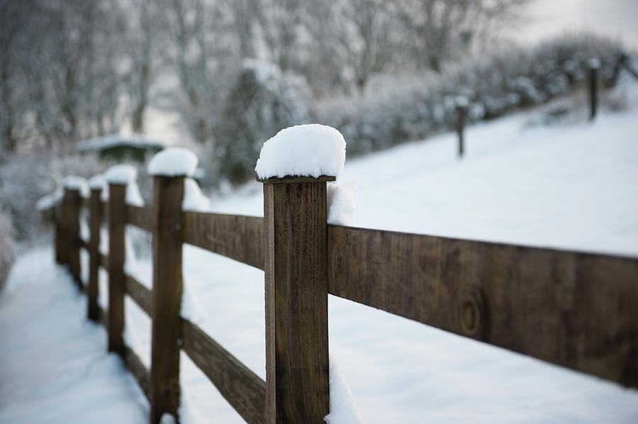 Snow topped Fence ii Photograph by Helen Jackson