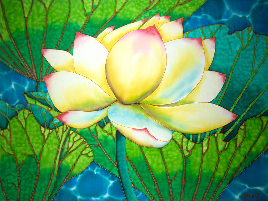Snow White Lotus Painting by Daniel Jean-Baptiste Snow White Lotus Painting by Daniel Jean-Baptiste