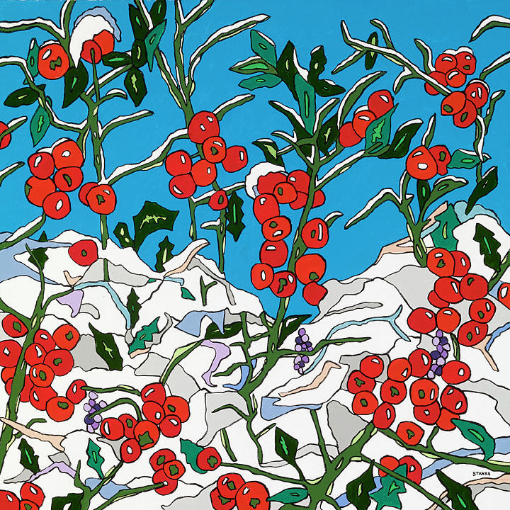 Snowberries 4 Painting by Mike Stanko