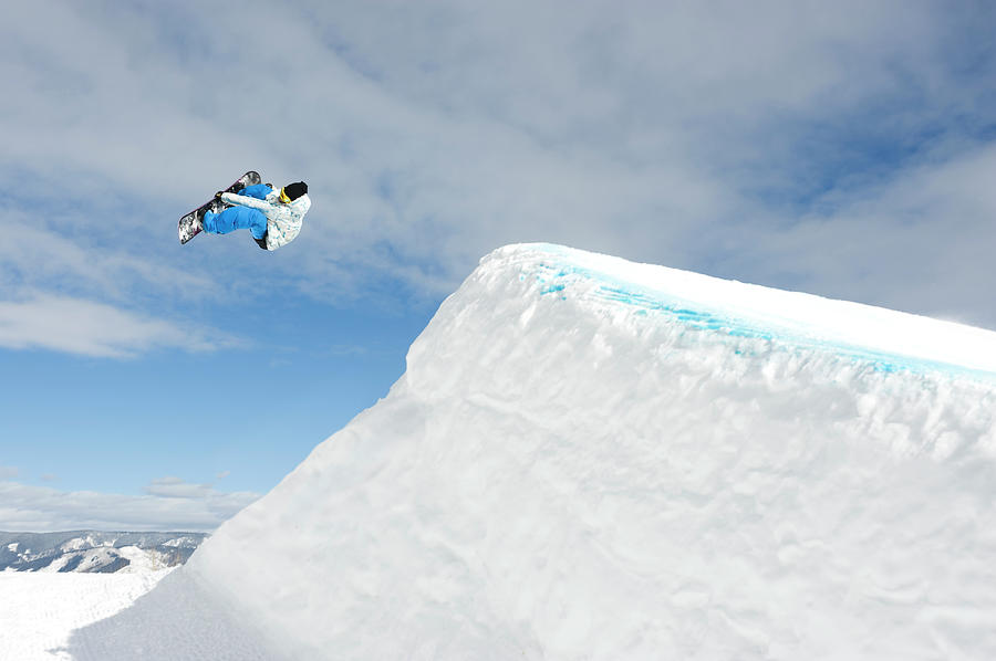 Snowboarder In Terrain Park Photograph by John P Kelly