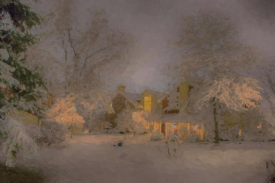 Snowfall at the Joseph Ambler Inn Photograph by Alan Goldberg