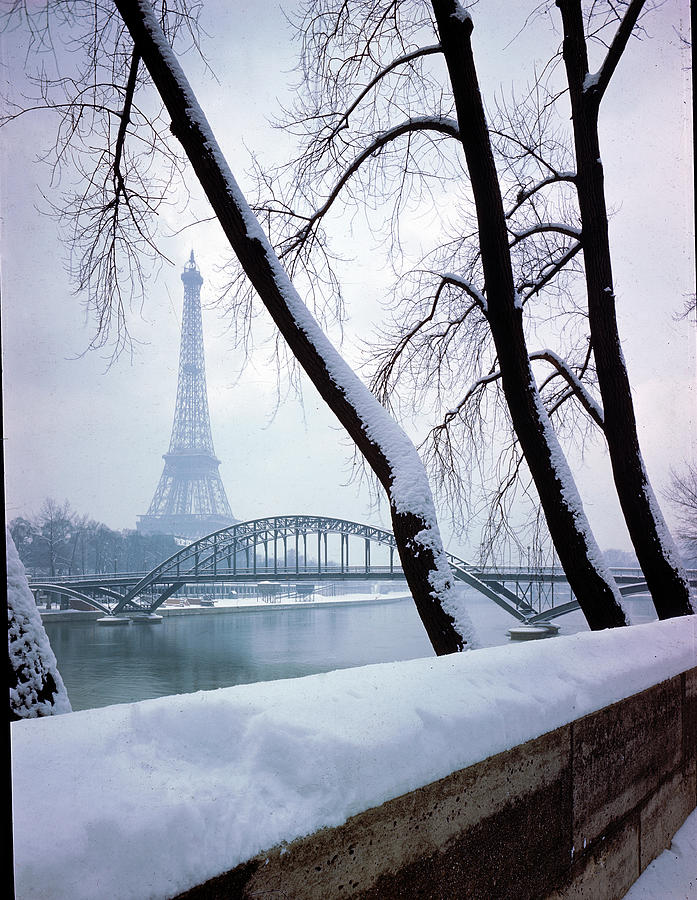 Snowfall in Paris Photograph by Dmitri Kessel