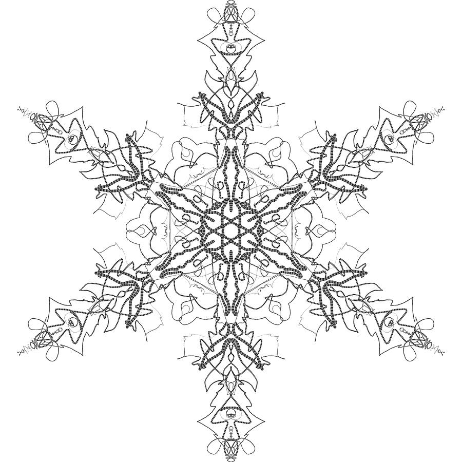 Winter Digital Art - Snowflake 1 by Natalia Rudzina