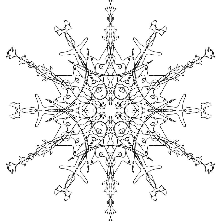 Winter Digital Art - Snowflake 20 by Natalia Rudzina