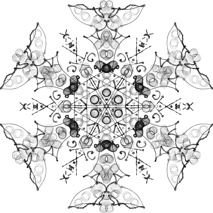 Pattern Digital Art - Snowflake 21 by Natalia Rudzina