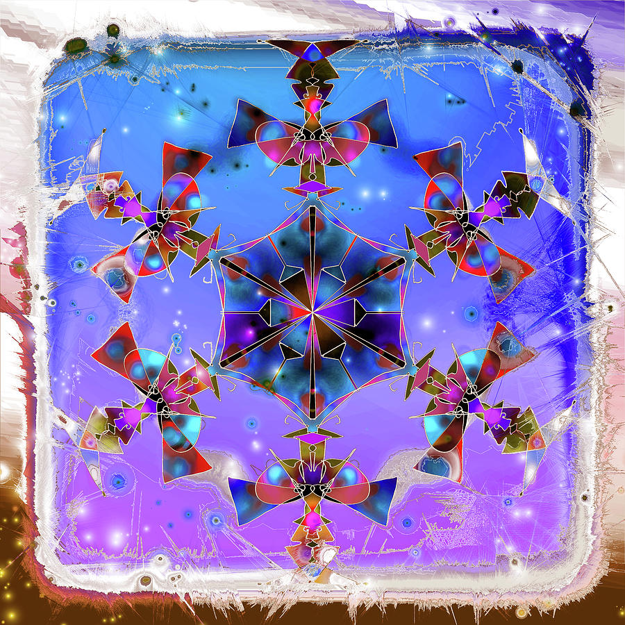 Winter Digital Art - Snowflake 22  Coloring A by Natalia Rudzina