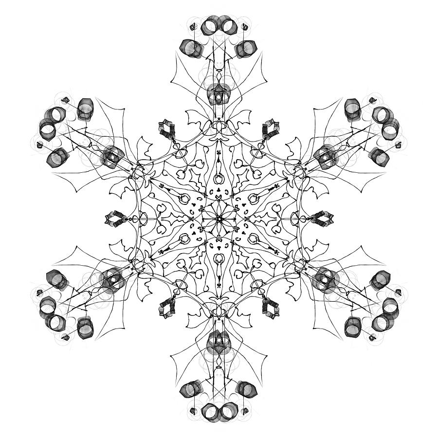 Winter Digital Art - Snowflake 5 by Natalia Rudzina