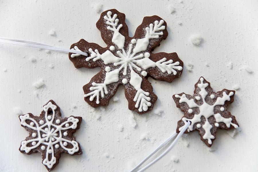 Snowflake Biscuits Photograph by Martina Schindler