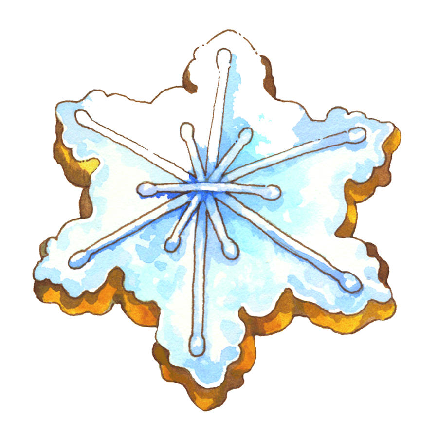 Dessert Painting - Snowflake Cookie by Wendy Edelson