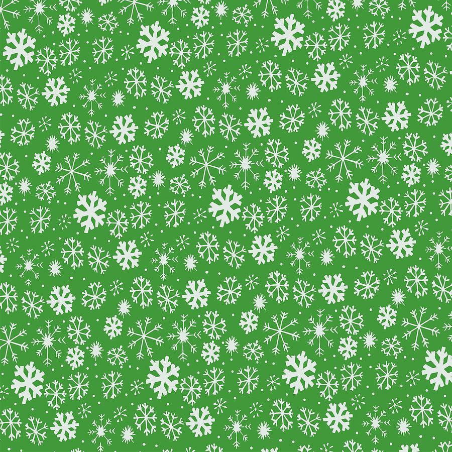 Snowflake Snowstorm With Emerald Green Background Painting by Taiche Acrylic Art