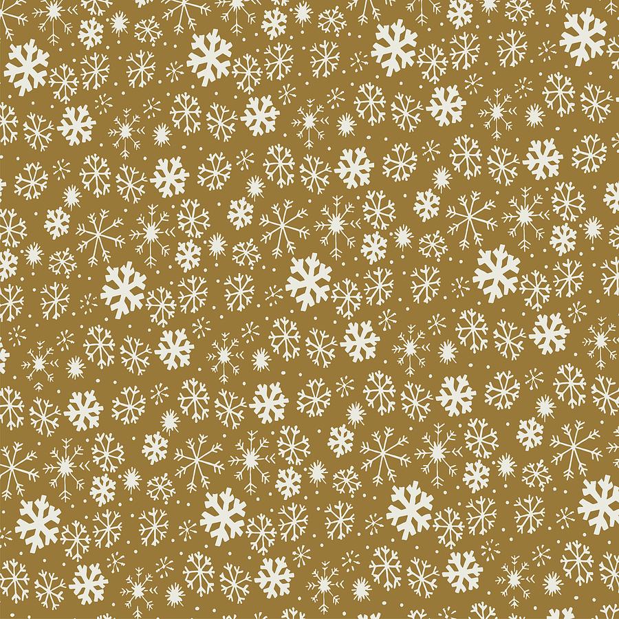 Snowflake Snowstorm With Golden Background Digital Art by Taiche Acrylic Art