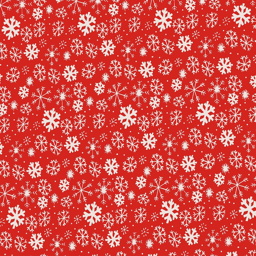 Snowflake Snowstorm With Poppy Red Background Digital Art by Taiche Acrylic Art
