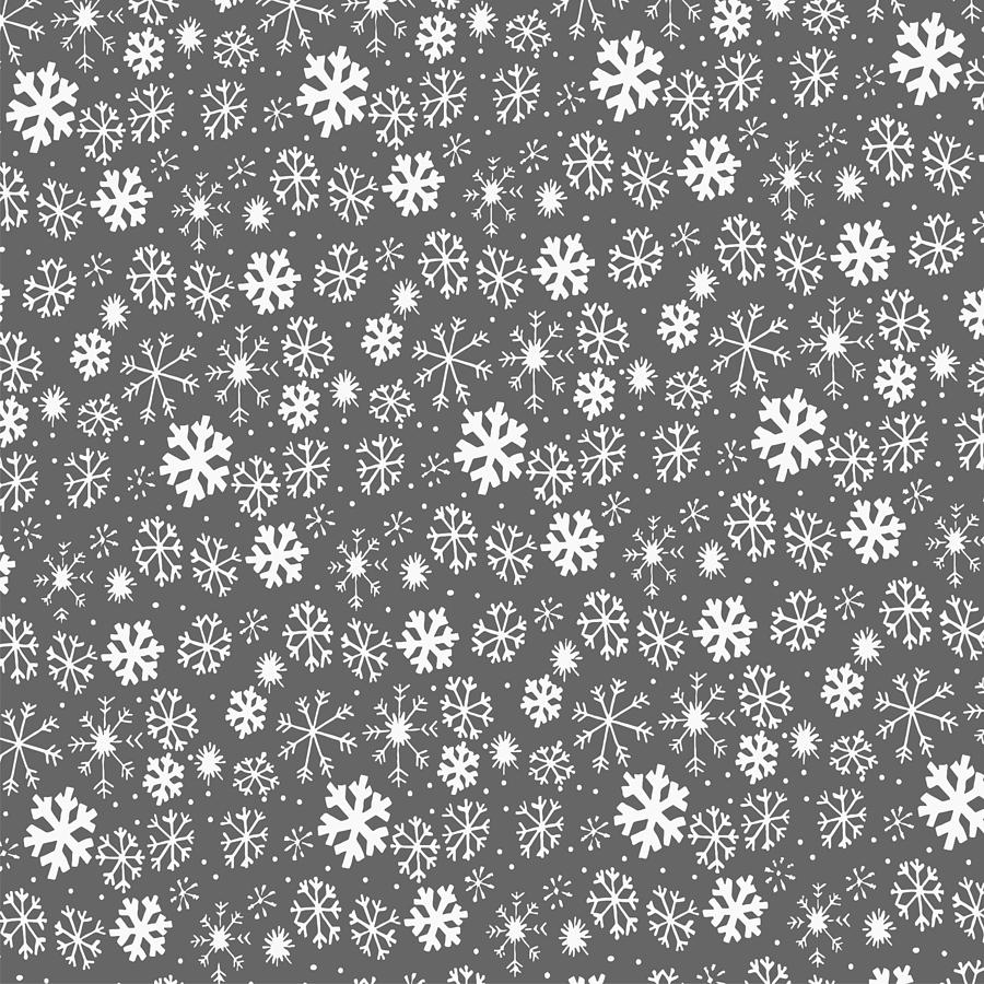 Snowflake Snowstorm With Silver Grey Gray Background Digital Art by Taiche Acrylic Art