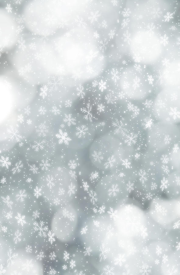 Snowflakes Infront Of Defocused Lights Photograph by Kamisoka