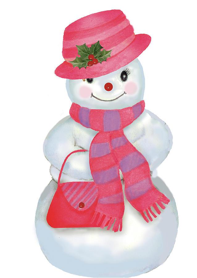Snowgirl Hat Painting by Maria Trad