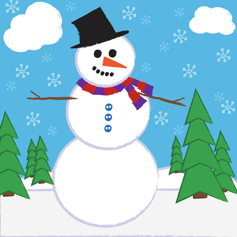 Snowman Digital Art - Snowman 1 by Melanie Parker