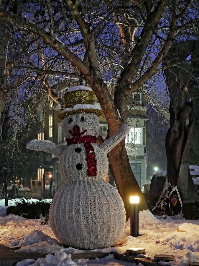 Snowman in Plovdiv, Bulgaria Photograph by Martin Smith