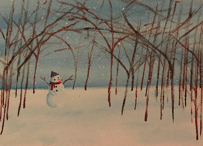 Snowman Painting by Mikayla Matthews - Fine Art America