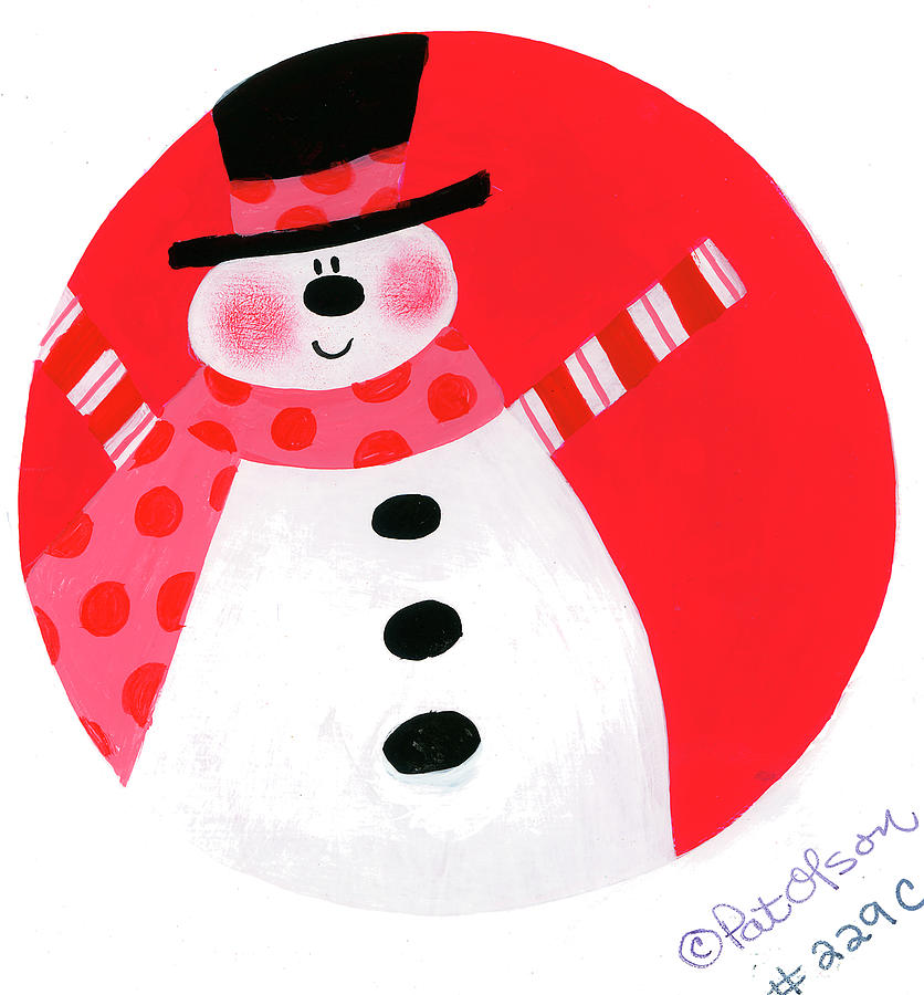 Christmas Painting - Snowman Sayings Iv by Pat Olson Fine Art And Whimsy