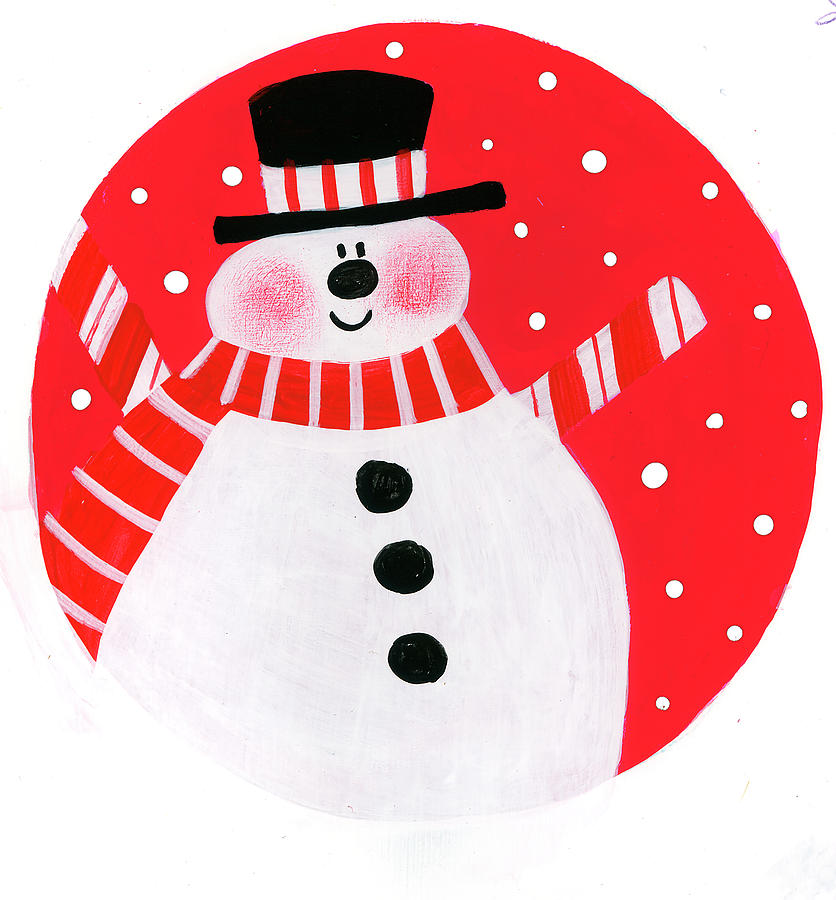 Christmas Painting - Snowman Sayings Vi by Pat Olson Fine Art And Whimsy