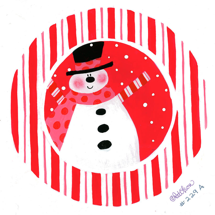 Christmas Painting - Snowman Sayings Viii by Pat Olson Fine Art And Whimsy
