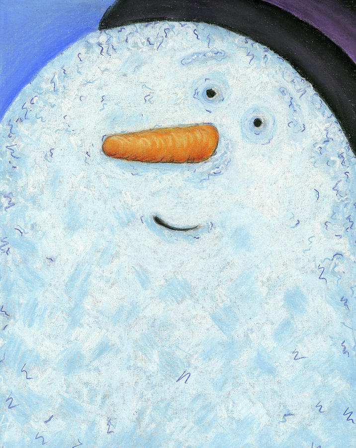 Winter Painting - Snowman Smile by Claudia Interrante