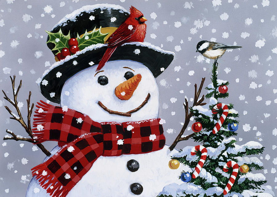 Snowman Painting by William Vanderdasson - Pixels