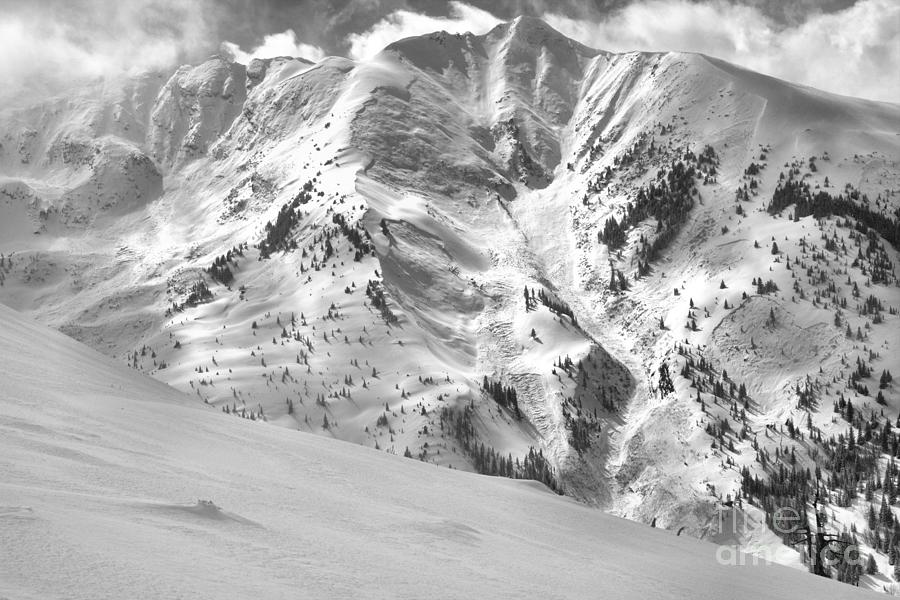 Snowmass Mountain Peaks Black And White Photograph by Adam Jewell