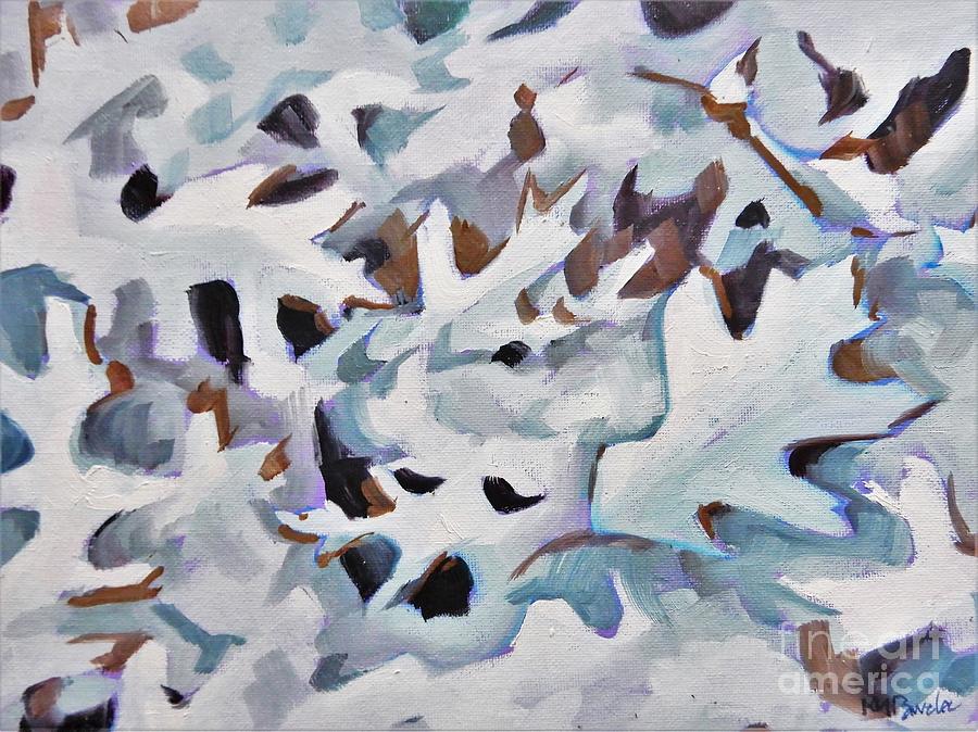 Snowy Abstract Painting by K M Pawelec