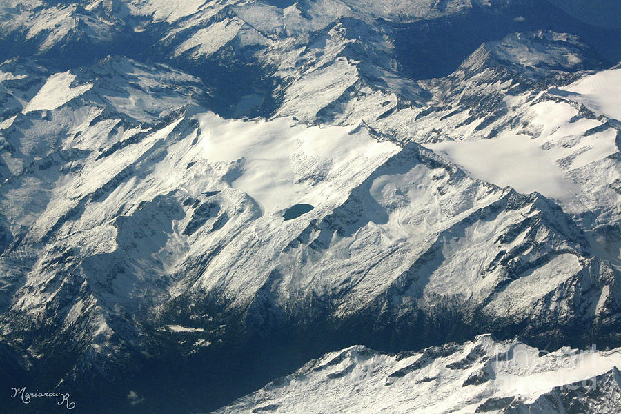 Snowy Alps Pyrography by Mariarosa Rockefeller