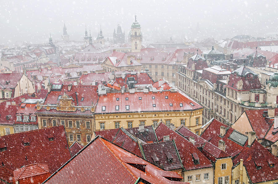 Snowy Christmas Prague. Stare Mesto Photograph by Jenny Rainbow