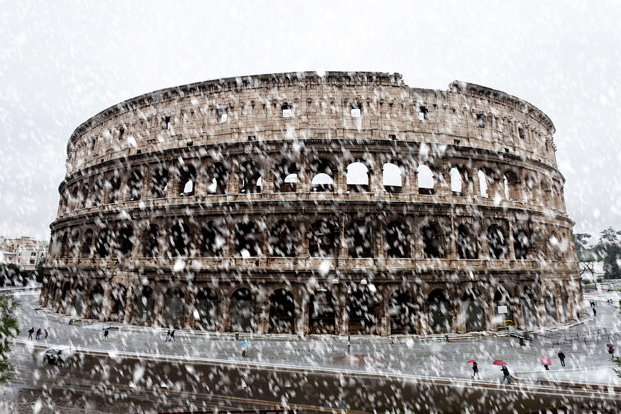 Snowy Colosseum, Rome Photograph by Nico De Pasquale Photography