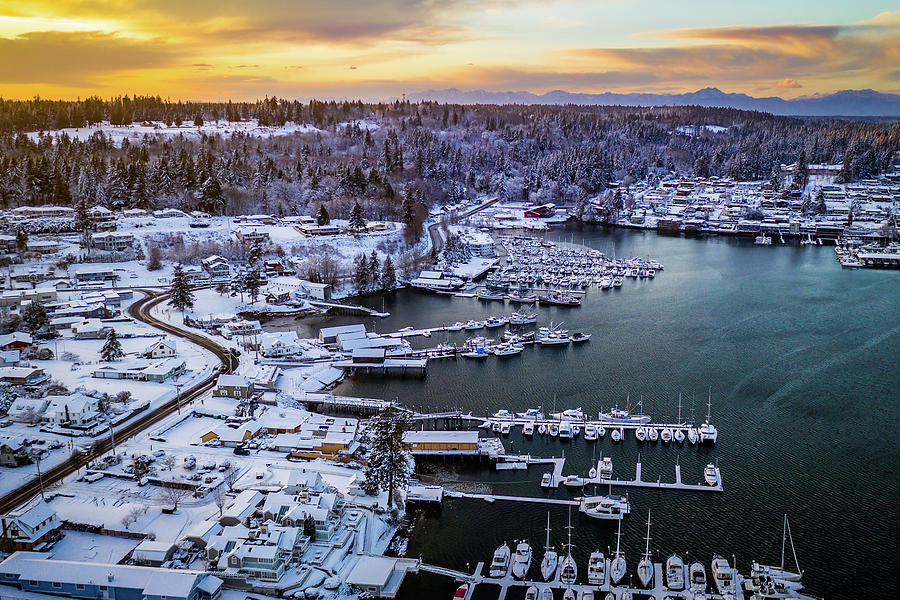 Snowy Harbor Photograph by Clinton Ward
