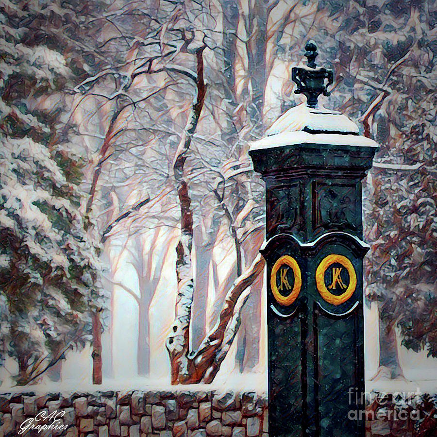 Snowy Keeneland Digital Art by CAC Graphics