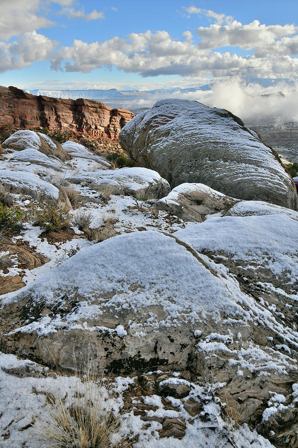 Snowy Morning at Colorado National Monuments East Entrance Photograph by Ray Mathis