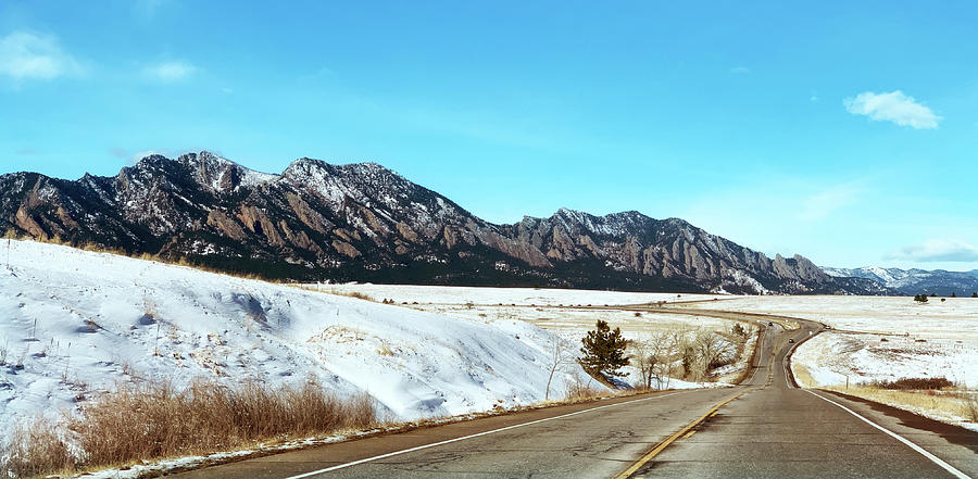 Snowy morning on the Flatirons Photograph by Marilyn Hunt