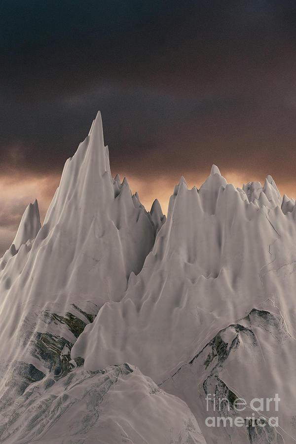 Snowy Mountain 006 Digital Art by Clayton Bastiani