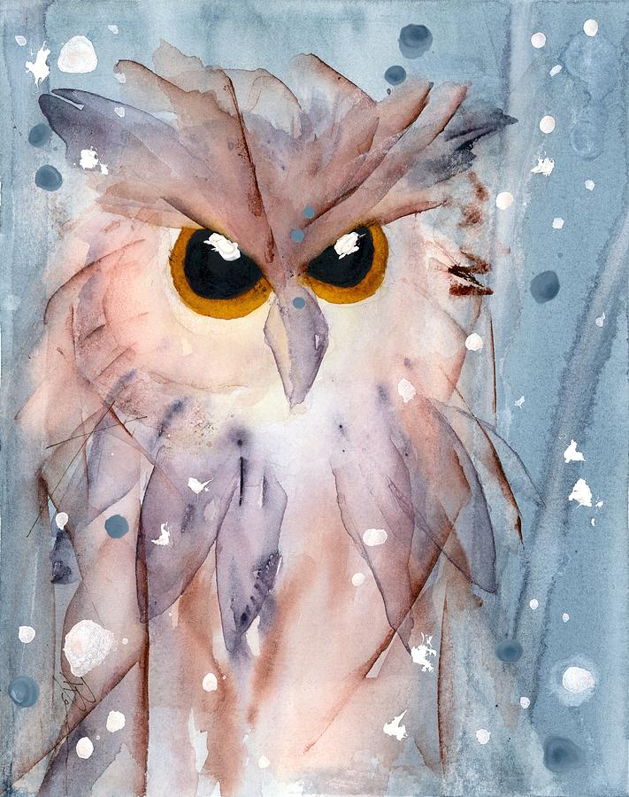 Snowy Owl Painting by Dawn Derman