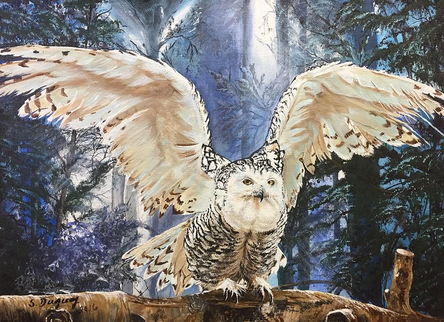 Snowy Owl On Takeoff Painting