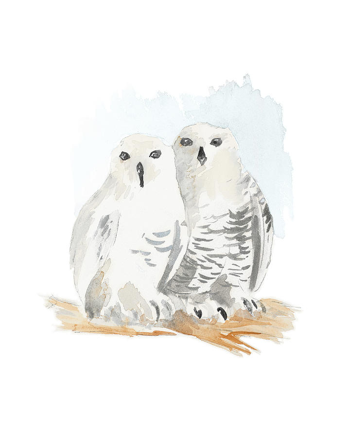 Snowy Owls Painting by Lanie Loreth