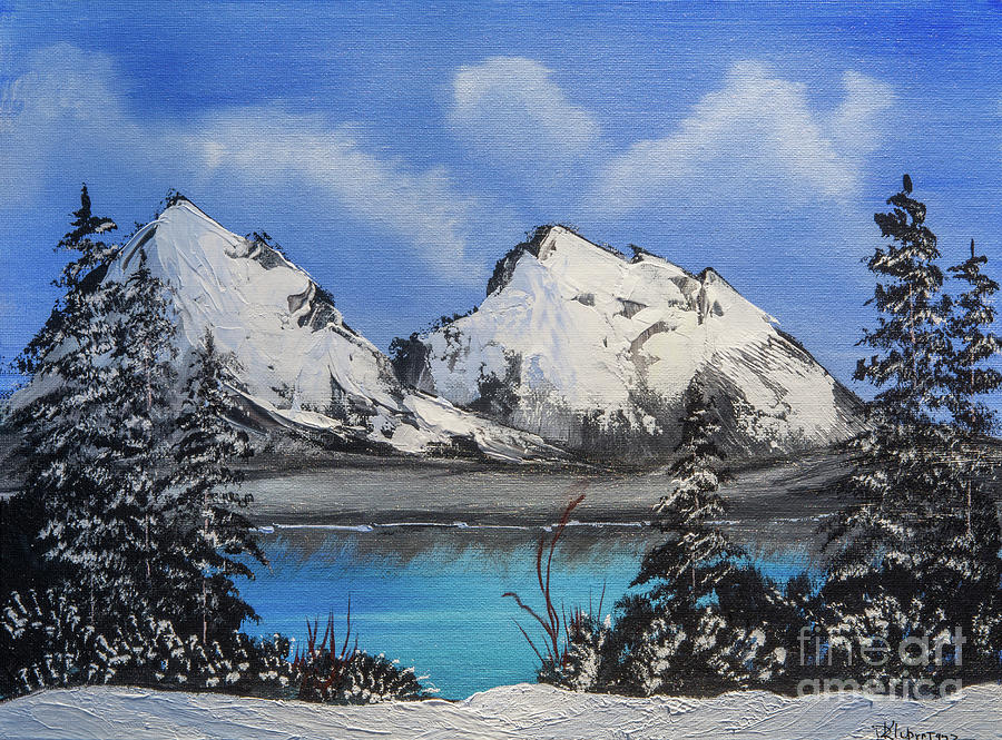 Snowy Pine Painting by Deborah Klubertanz